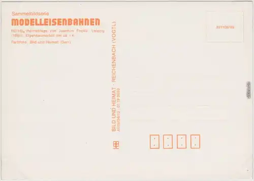 HO/HOe-Heimanlage von Joachim Focke, Leipzig ( Modellbahn Ansichtskate 1989
