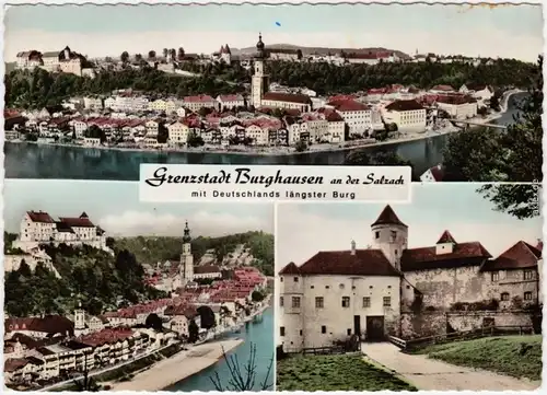 Burghausen Panorama-Ansichten 3 Bild Foto Ansichtskarte 1970