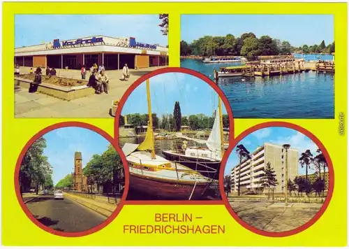 Berlin Kaufhalle, Anlegestelle  Weißen Flotte, Bölschestraße, Seglerhafen, 1985