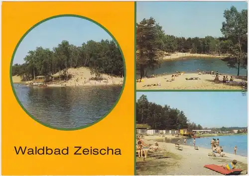 Ansichtskarte Zeischa-Bad Liebenwerda Waldbad - Ansicht - Strand und See 1988