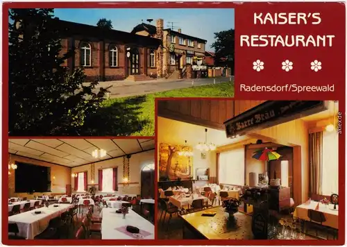 Radensdorf Restaurant Kaiser b Lübbenau Ansichtskarte 1992