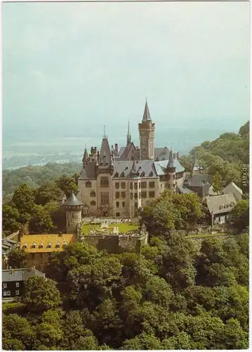 Ansichtskarte Wernigerode Luftbilder vom Schloss Wernigerode 1985