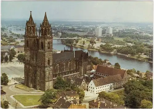 Ansichtskarte Magdeburg Luftbilder Dom 1986