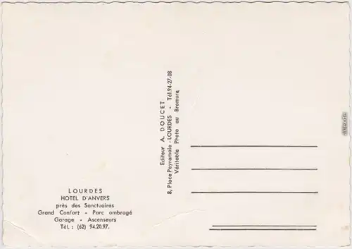 Lourdes Lorda Hotel D'Anvers - Geschäft Ansichtskarte CPA 1970