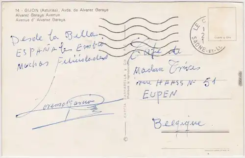 Gijón Avda. de Alvarez Garagu Ansichtskarte POstcard 1979