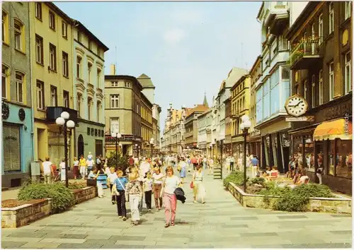 Ansichtskarte Schwerin Hermann-Matern-Straße, belebt 1988