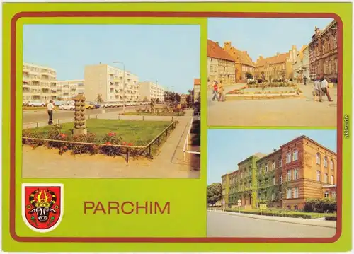 Parchim Weststadt, Wilhelm-Pieck-Platz, Goethé-Oberschule 1983