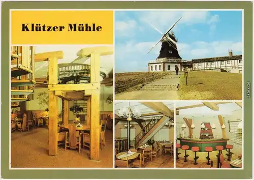 Klütz Gaststätte "Klützer Mühle" - Außen- und Innen - Gästebereich mit Bar 1988