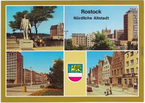 Rostock Hermann-Duncker-Platz, von der Fischerbastion,  Wokrenterstraße 1989