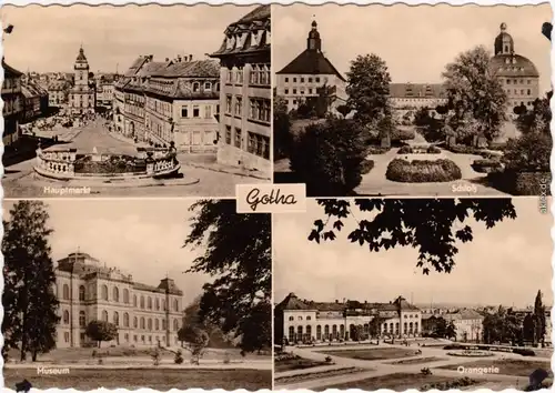 Foto Ansichtskarte  Gotha Hauptmarkt, Schloß, Museum, Orangerie 1963