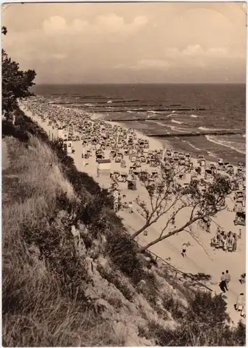 Foto Ansichtskarte Koserow Strand - Strandleben 1962