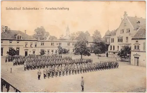 Schmorkau-Neukirch (bei Königsbrück) Šmorkow Paradeaufstellung 1918