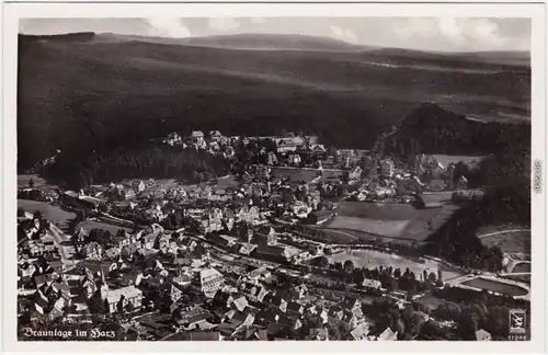 Foto Ansichtskarte Braunlage Die Stadt von Oben Luftbild 1939