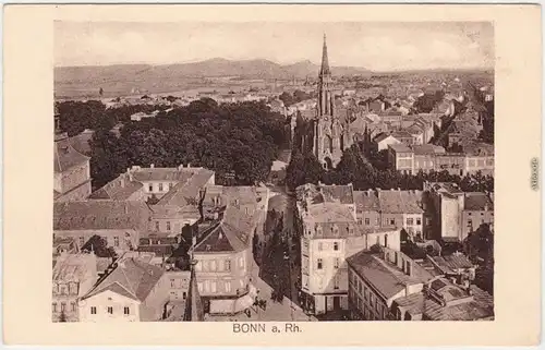 Bonn Überblick über die Stadt mit Keuzkirche  Straßenpartie 1926