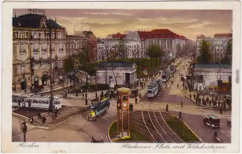 Tiergarten Berlin Potsdamer Platz  Verkehrsturm - Straßenbahn  Bus  1929