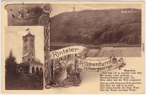 Rinteln 3 Bild Rinteler Klippenturm Wesergebirge 1928 