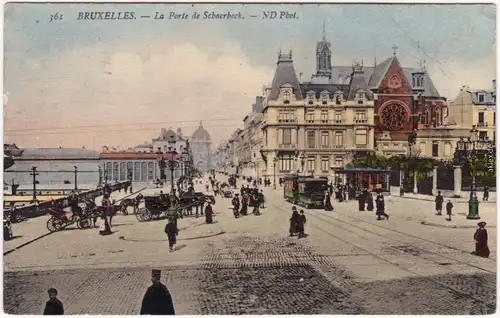 Ansichtskarte Brüssel Bruxelles La Porte de Schaerbeek 1911