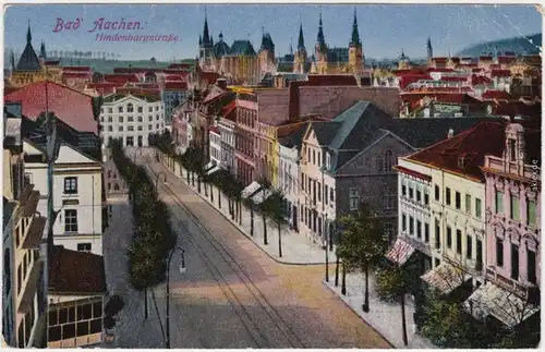 Aachen Hindenburgstraße Ansichtskarte 1917