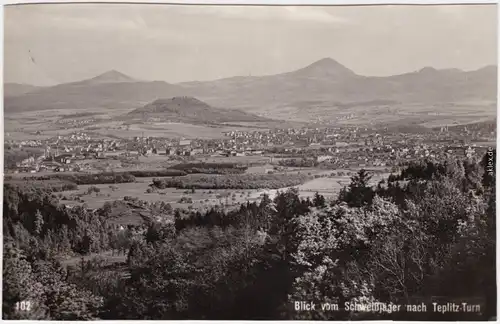 Teplitz - Schönau Teplice Blick vom Schweißjäger nach Teplitz Turn 1939 