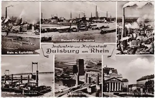 Duisburg Mehrbild: Kupferhütte, Industrie,  König Heinrich Platz 1959