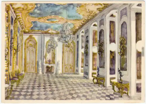 Brandenburger Vorstadt-Potsdam Jaspissaal Künstlerkarte Neues Palais (Sanssouci) 1928