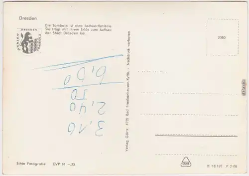 Dresden  Neubauten an der St. Petersburger Straße  Räcknitzstraße, 1969