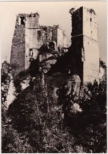 Postcard Odrzykoń Fragment ruin zamku/Fragment der Burgruine 1965