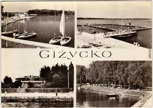 Gizycko Przystan jachtowa. Osrodek sportow wodnych. Kapieliko. Nad kanalem 1965