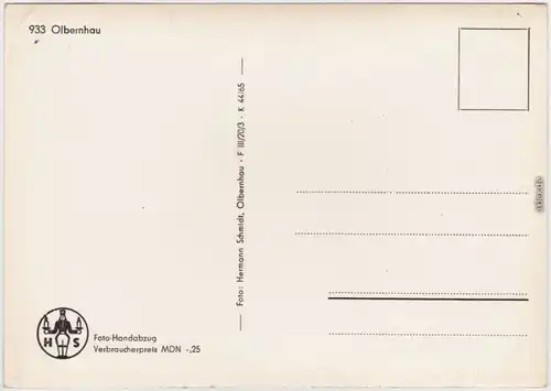 Foto Ansichtskarte Olbernhau Überblick über die Stadt 1965