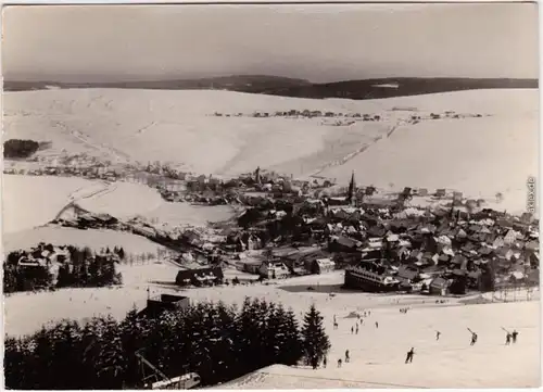 Oberwiesenthal Überblick über die Stadt im Winter Erzgebirge  1966