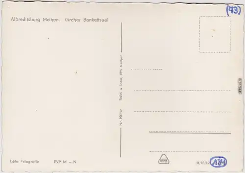 Fotokarte Meißen Großer Bankettsaal Schloss Albrechtsburg 1976