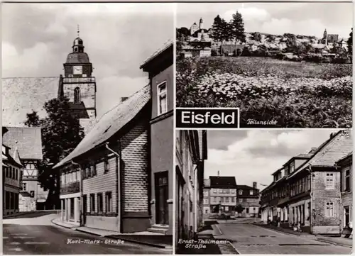 Eisfeld Karl-Marx-Straße Kirche, Teilansicht, Ernst-Thälmann-Straße 1981