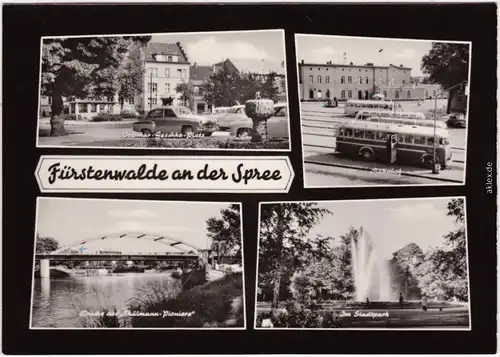 Fürstenwalde Ottomar-Gaschke-Platz, Bahnhof  Autobusse, Brücke 1967