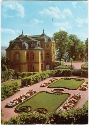 Dornburg-Camburg Rokokoschloß - Außenansicht mit Schloßgarten 1974