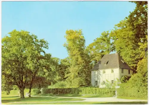 Ansichtskarte Weimar Goethes Gartenhaus  mit Garten 1974