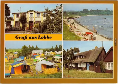 Lobbe Mittelhagen Gasthof "Zum Walfisch",  Campingplatz, Rohrdachhaus 1987