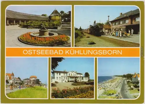 Kühlungsborn Konzertgarten Ost, Bahnhof Kühlungsborn-Ost mit "Molli" 1986