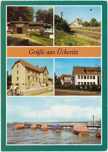 Ückeritz (Usedom) Fischehütte, Bahnhof, Rat Gemeinde Thälmann-Oberschule 1986