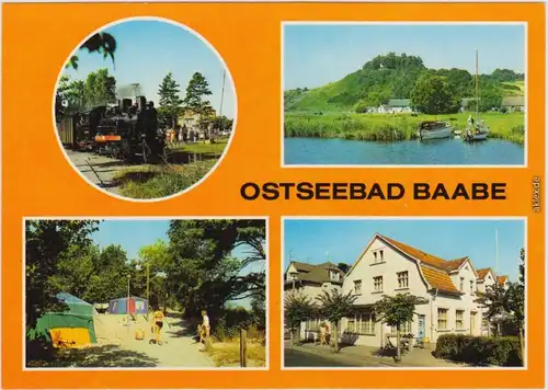 Baabe Kleinbahn, Blick zur Moritzburg, Zeltplatz, FDGB- E-heim1984