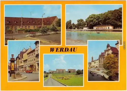 Werdau Sportschule, Bad, August-Bebel-Straße, Neubauten, Markt 1981