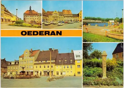 Oederan Rathaus, Dr.-Wilhelm-Külz-Straße, Stadtbad, Platz der Befreiung 1981