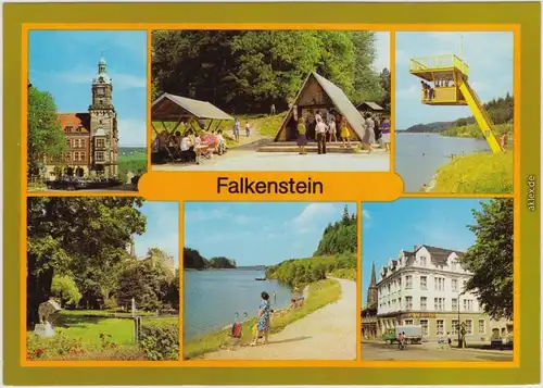 Falkenstein (Vogtland) Rathaus, Talsperre, Schloßfelsen, Haus der Lehrer 1981