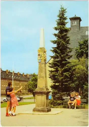 Johanngeorgenstadt Postmeilensäule Ansichtskarte  1982