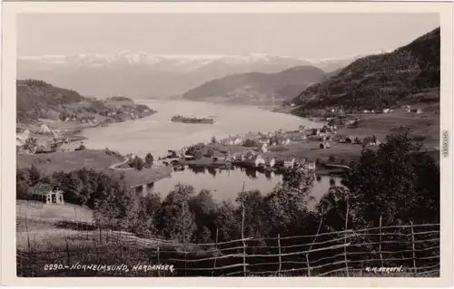 Norheimsund Überblick über die Stadt  Hardangerfjorden Hordaland Norge 1928