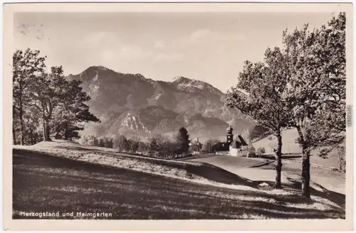 Herzogstand (Kochel am See) Blick zur Dorf-Kapelle mit Berg-Panorama 1931 