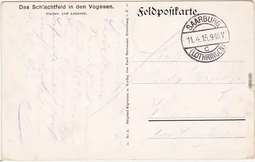 Schlettstadt Sélestat Schlachtfeld in den Vogesen Landkarten AK Elsaß 1915