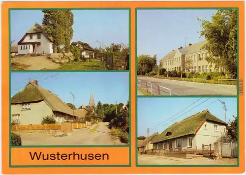 Wusterhusen Teilansicht, Hanns-Eisler-Oberschule, Bergstraße 1986