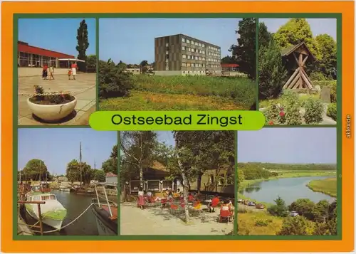 Zingst-Darss FDGB-Erholungsheime, Glockenturm, Hafen, Milchbar Prerowstrom 1986