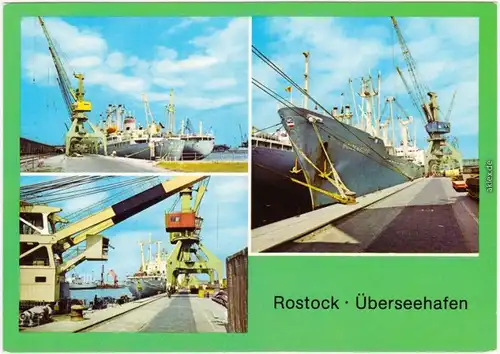 Ansichtskarte Rostock Überseehafen 1982