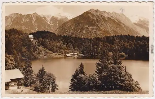 Obersdorf Berg-Panorama - Villa mit Bootshaus im Hitergrund 1939